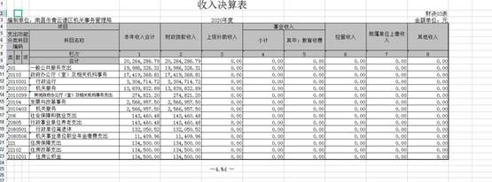 说明: 收入决算表